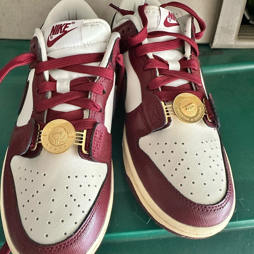 Nike Maroon and White Athletic Shoes